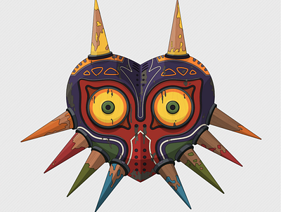 Cursed Mask curse design illustration illustrator lineart majora mask poster vector video game videogame wood zelda