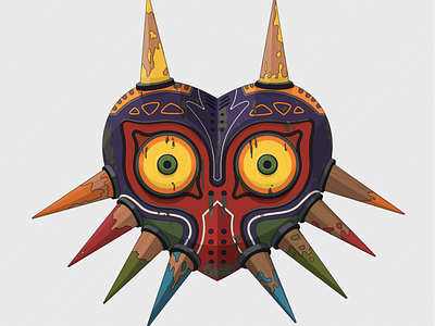 Cursed Mask curse design illustration illustrator lineart majora mask poster vector video game videogame wood zelda