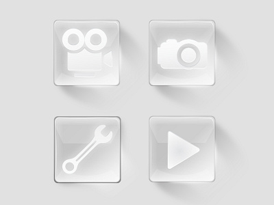 Glass Buttons buttons camera glass interface transparent ui user interface ux