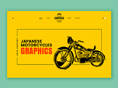 Vintage motorcycles website classic e-commerce graphics hero illustration motorcycle retro vintage web design website