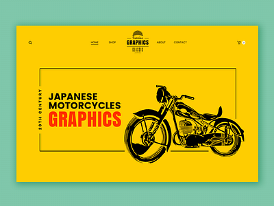 Vintage motorcycles website classic e commerce graphics hero illustration motorcycle retro vintage web design website