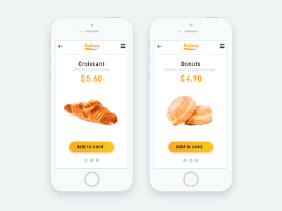 Bakery - Mobile app app clean e commerce mobile modern products slide
