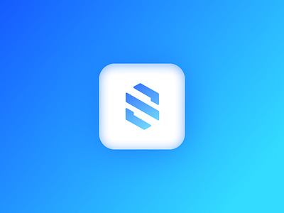 Logo for a startup company app blue clean icon identity ios iphone letter logo mark shadow symbol