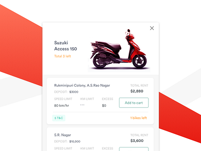 Bike Rental Cart bike card clean layout minimal rental ui user interface ux