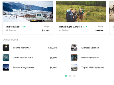 Tour Section card journey layout tour travel