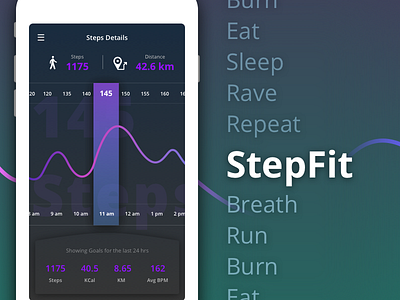 Stepfit fit fitbit miui mobile native purple running app ui ux