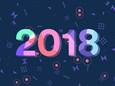 2018 Welcome Year Illustration candyui celebration colorful confetti design illustration new year rainbow ui welcome