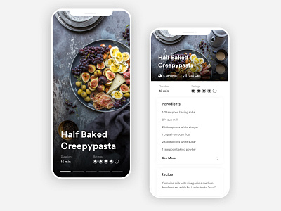 Food mobile IPhoneX Concept 2 food iphonex large background image mobile recipe ui ux