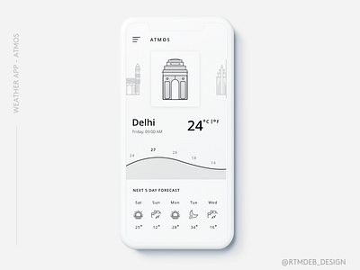 Weather App Minimalist grey iphonex minimalism mobile ui ux weather