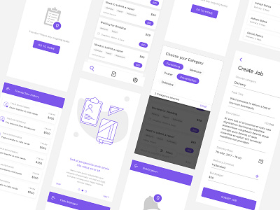 Job Mobile App Concept UI