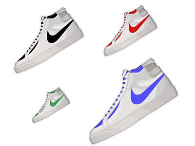 | Nike SB Zoom Blazer Mid Premium design figma graphic design illustration monochrome nike shoes vector