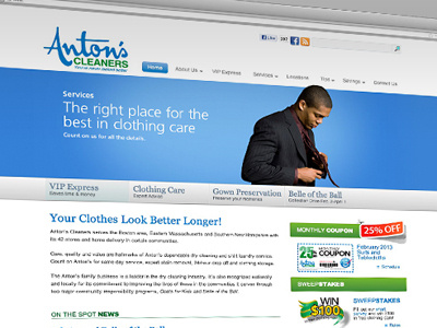 Anton's Cleaners interesting experience web web design website