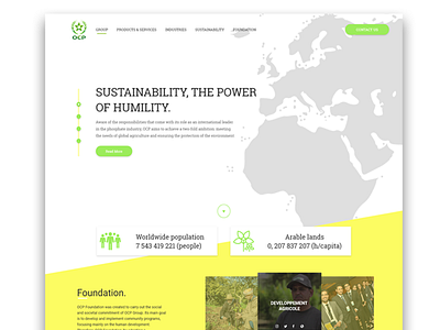 OCP group home page redesign adobe colors green home page ocp redesign ui ux