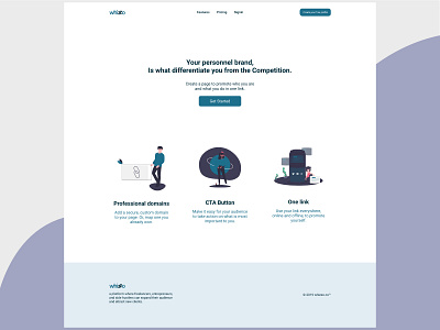 Whizzo - Personal Branding web app design adobe colors home page landing page ui ux web app webdesign