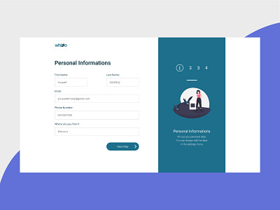 Whizzo - Signup process design onboarding ui signup ui ux