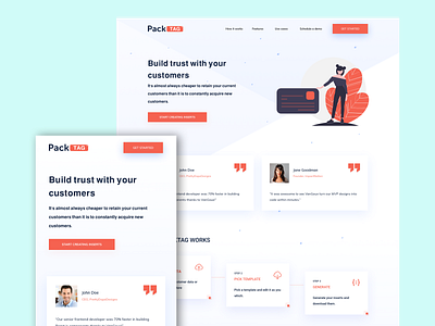 Packtag UI/UX Landing page