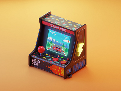 Game Machine arcade blender blender3d blendercycles cartoon colorful colos dribbble game games illustration machine mobilegames