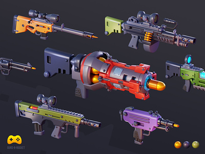 Stylized Weapon Collection 3d 3dgame blender gameart gameartist illustration lowpoly mobilegames stylized weapons