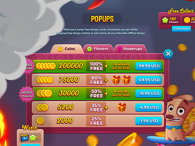 Bingo My Home Popups 3dsmax bingo branding cartoon colorful design dribbble games illustration logo mobilegames ui vector vray