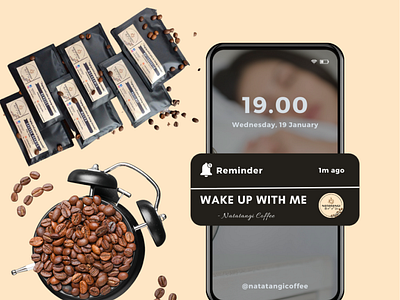 Wake up with Natatangi Coffee ad design