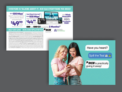 RCN - Direct Mailer - Fall Rush branding design direct mailer dm graphic design indesign photoshop print print design