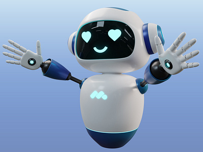 Mark Robot 3d app blender branding character design icon illustration robot ui ux web