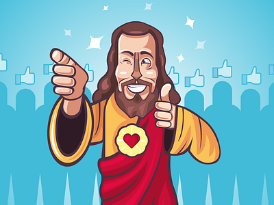 Cool Jesus illustration funny character jesus