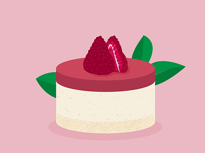 strawberry cake branding cake illustration illustration for cafe strawberry vector