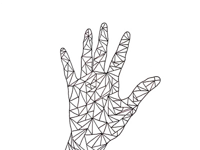 Low poly hand. graphic design illustration