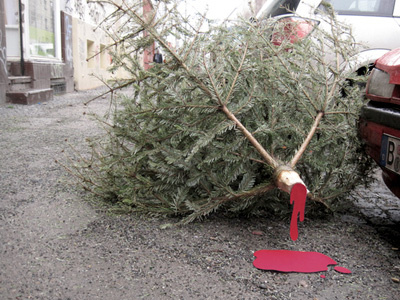 Tree papercraft street art