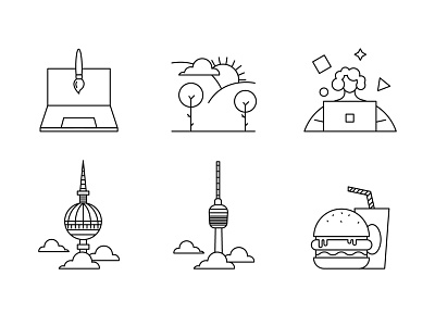 Personal Icons blackandwhite brush creative designer desktop food graphic design icon illustration outdoor stuttgart