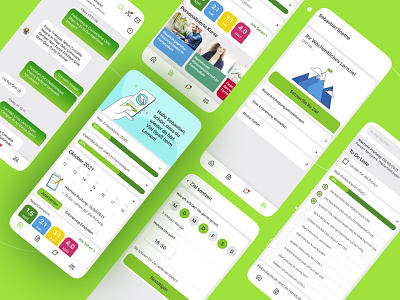 Learning app app art direction case study design green icon illustration learning product ui ux