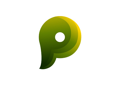 "P" Logo gradient graphic green. yellow illustrator logo p ui