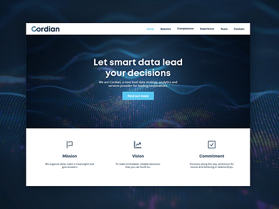 Cordian Website blue branding gradient ui ux ui design website