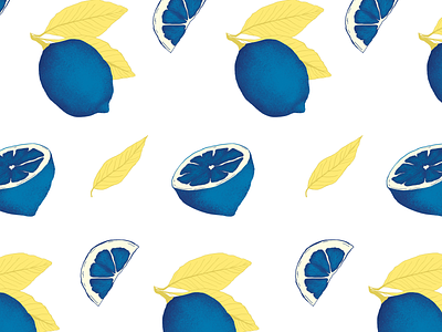 Lemon Pattern blue branding design fruit illustration lemon
