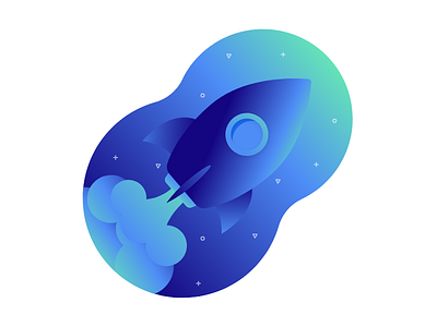 Rocket gradient illustraion rocket shapes space stars vectors web illustration webdesigner