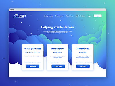 Rockit clouds design gradient stars students webdesign website website design