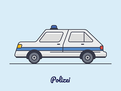 Police car blue car german germany kids police polizei poster siren