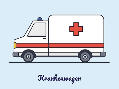 Ambulance berlin blue design icon illustraion illustration kids vector