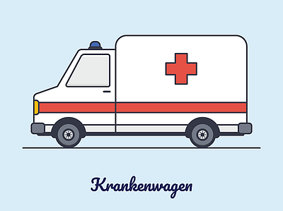 Ambulance berlin blue design icon illustraion illustration kids vector