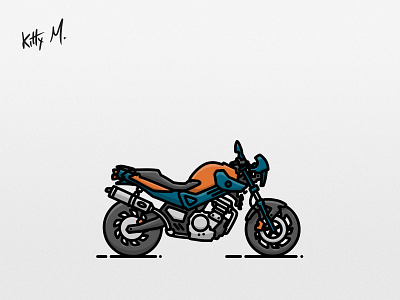 Naked motorcycle (thick lines) illustration motorbike motorcycle naked road bike standard