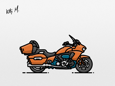 Touring motorcycle (thick lines) illustration motorbike motorcycle touring