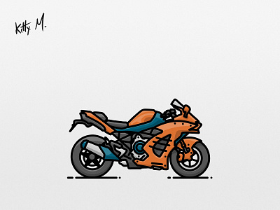 Sport-touring motorcycle (thick lines) illustration logo motorbike motorcycle sport touring