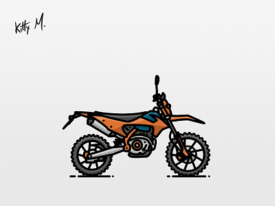 Dual-sport motorcycle (thick lines) dual purpose dual sport flat illustration logo motorbike motorcycle