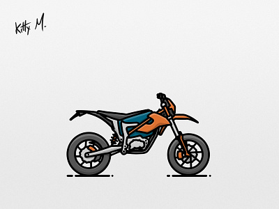 Supermoto motorcycle (thick lines) flat icon illustration logo motorbike motorcycle supermoto thick