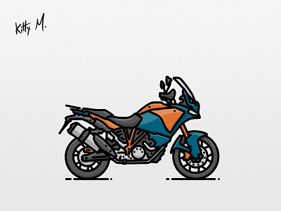 Adventure motorcycle (thick lines) adventure flat icon illustration logo motorbike motorcycle thick