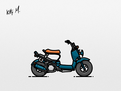 Scooter motorcycle (thick lines) flat icon illustration logo motorbike motorcycle scooter thick