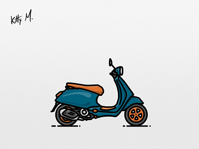 Moped motorcycle (thick lines) flat icon illustration logo moped motorbike motorcycle thick
