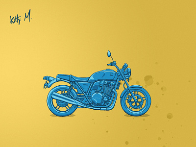 Standard motorcycle cartoon blue cartoon illustration motorbike motorcycle