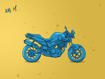 Naked motorcycle cartoon blue illustration motorbike motorcycle naked